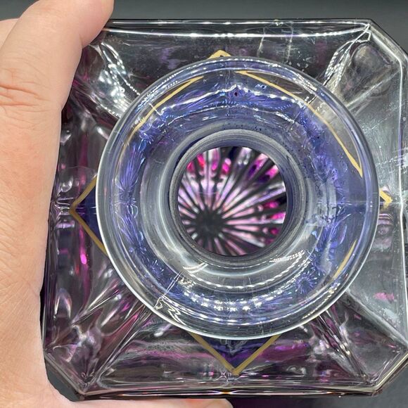 Beautifully Decorated Stain Glass Style Crystal Decanter Breast Cancer Awareness - Picture 9 of 12